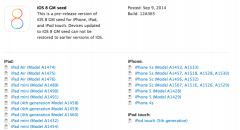 苹果开始向开发者推送 iOS 8 GM 版